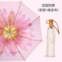 珐迈斯双层太阳伞防晒防紫外线折叠雨伞晴雨两用伞遮阳伞女UPF50+