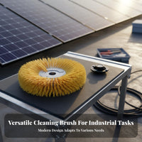 Easy to Replace Solar Panel Cleaning Brush Head High-Density Bristles Solar Panel Cleaning Brush Wear-Resistant Electric Scrubber Roller Head Long-Lasting for Maintenance Personnel, Professional Cleaners, Homeowners, Outdoor, Rooftops, Roofs