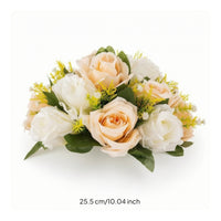 Artificial Rose Arrangement Lightweight Faux Floral Centerpiece Silk Fake Flower Centerpiece for Tabletop Decoration, Dining Table