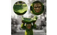 Monkey Bird Feeder Weatherproof Ape Bird Feeder Weather-Resistant Monkey Statue with Leaf Bowl for Gardeners