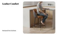 Light Luxury Design rotate Stool with backrestrest Built-in Footrest Bar Chair Stable Pedestal Base Home Furniture Padded Seat and backrest for Homeowners, Business Owners, Adults, Billiard Hall, Kitchen Island, Reception Desk, Restaurant