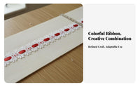 Delicate and Elegant Ribbon Insertion Lace Trim Exquisite Craftsmanship Ribbon Insert Lace Versatile for Designers, Garment Making, Crafting