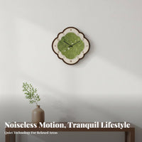 High Quality Texture Green Landscape Clock Quartz Movement Retro Artistic Wall Clock Ideal Gift Easy to Read for Interior Design Enthusiasts, Homeowners, Living Room, Bedroom, Office, Kitchen