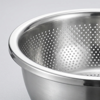 Stainless Steel Colander Mixing Bowl Set, Kitchen Strainer Bowl, 2-Piece Stainless Steel Strainer, Washing Vegetables Fruits Salad
