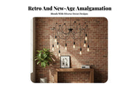 Industrial Pendant Fixture Retro Design Industrial Web Chandelier Vintage Evoking Adjustable Multi-Wire Ceiling Lamp for Bar, Cafe, Kitchen Island