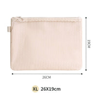 Double Layer Mesh Pouch Lightweight Mesh Travel Pouch Transparent Zippered Organizer Bag for Trip