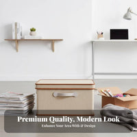 Foldable textile Box with Lid Large Capacity Foldable textile container with Lid