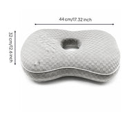Vacuum Compressible Ear Hole Pillow Checkerboard Textured Side Sleeper Pillow with Ear Hole