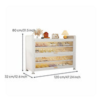 Steel Footwear Storage Unit with Doors Large Capacity Multi-Layer Shoe Rack Sturdy Construction Entryway Storage Cabinet for Families, Hallway