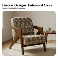 Mid-Period Modern Accent Chair Retro Design Mid-Period Modern Armchair Firm Sponge Cushion Wooden Frame Accent Chair for Cafe, Hotel, Balcony