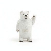 Hand-Carved Bear Statue Handcrafted House Decoration Distressed Finish Animal Sculpture for Home
