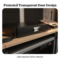 Rack-Mountable Wheeled Equipment Case Reinforced Corners Wheeled Sound System Cabinet Heavy-Duty Safeguarding Container Secure Latch for Audio Engineers, Event Technicians, Musicians, Live Performances, Concert Venues, on Location, Theaters