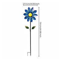 Steel Floral Windmill Colorful Metal Windmill Flower Weather-Resistant Yard Ornament for Villa, Patio