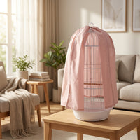 Classic Round Bird Cage Cover with Top Loop, Full Coverage Bird Cage Cloth for Round Cage Blackout, Night Birdcage Shelter for Parrot Good Night