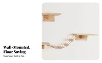 Wooden Cat Climbing Frame Solid Wood Wall Mounted Cat Shelves Space Saving for Apartment Dwellers, People with Small Apartments, Indoors, Living Room
