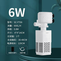 鱼缸过滤制氧一体机净水循环三合一免换水内置潜水泵增氧圆形小型