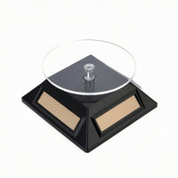 Display Stand with Solar Panels 360 Degree Solar Display Turntable Clear Top Compact for Jewelers, Jewelry Store, Retail Window