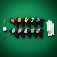 10 Pieces Golf Iron Headcover Set Easy Identification Golf Iron Headcover Universal Fit Neoprene Club Head Cover