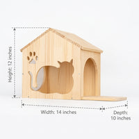 Mounted Cat House Shelter with Perch, Solid Wood Wall-Mounted Climbing Frame for Large Indoor Pets, Elevated Space for Sleeping and Playing