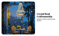 Waterproof Beaded Tassel Pendant Light Automatic Dusk to Dawn Chandelier Style Solar Light Frost-Proof Solar Chandelier Weather Resistant