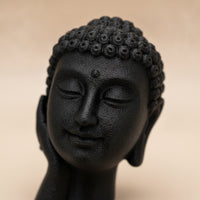 3D-Printed Tabletop Buddha Statue Zen-Style Buddha Bust Statue Freestanding Sculpture Textured for Practitioners