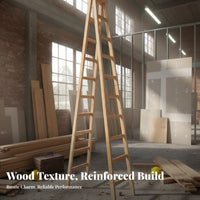 Herringbone Ladder Sturdy Wooden A-Shaped Ladder Heavy Duty Fir Wood Stepladder for Construction Workers, DIY Enthusiasts, Indoors, Warehouse, Outdoor