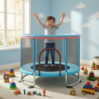 Handrail Kids Indoor Trampoline 360° Enclosure Jumping Frame for Children, Indoors
