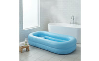 Portable Inflatable Nursing Bath Tub Cushioned Inflatable Basin with Drain Hose Easy to Store Bedside Bathing Basin Lightweight for Bedridden Patients, Elderly, Caregivers