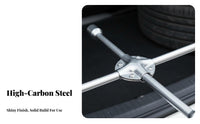 High-Carbon Steel 4-Way Lug Wrench Long-Lasting 4 Way Cross Wrench Forged Construction for DIYers, Roadside Emergency, Auto Repair Shop