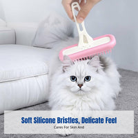 Silicone Pet Grooming Brush, Soft Tooth Massage Comb, Cat Hair Care, Gentle Cleaning Tool