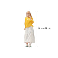1:64 Scale Figure Painted Miniature Girl Figure Tiny for Hobbyists, Collectors