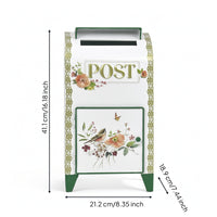 Freestanding Mailbox with Legs Vintage-Style Decorative Mailbox with Stand Upright Post Box for Garden, Porch, Patio