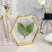 5 Pieces Vintage Glass Art Frame Creative Design Brass Metal Frame Long-Lasting