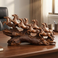 Galloping Horse Figurine Naturalistic Galloping Horse Sculpture Decorative Home Decorative Piece