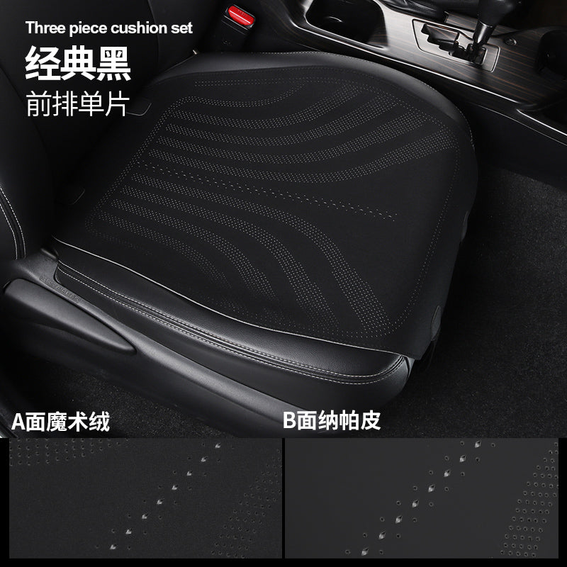 汽车坐垫翻毛皮双面2023三件套后排四季通用座垫通风加热主驾单片