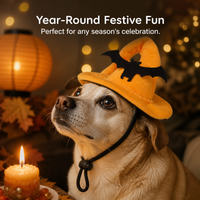 Pet Bat/Spider Hat for Cats and Small Dogs, Rabbit Ear Design, Birthday Party Costume Accessory