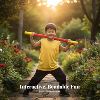 Ited Character Cane Soft and Safe Golden-Tipped Red Cudgel Flexible Realistic Design for Children, Kids, Leisure Activities