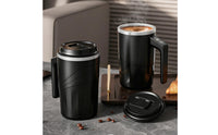 Automatic Stirring Coffee Mug with Temperature Display Insulated Electric Mixing Cup Digital Stirring Mug with Lid for Professionals, Commuters, Office, Travel, Kitchen