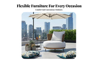 4 Pieces All-Weather Woven Sofa and Chair Set stylish contemporary Armchair and Ottoman Set Modern Design Outdoor Furniture Thick paddings for Homeowners, service industry Professionals, Terrace, Courtyard, supportiveyard, waterside