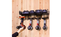 Heavy-Duty Power Tool Organizer Metal Power Tool Rack Space-Saving Drill Holder Wall Mount Rack Long-Lasting for DIYers, Handymen, Garage, Workshop