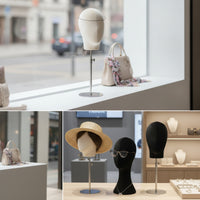 Mannequin Head Stand Velvet-Covered for Retail Stores