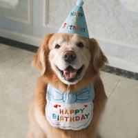 大型犬专用狗狗过生日帽子头套口水巾围巾装饰品配饰装扮金毛边牧
