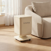 Wheeled Trash Can with Lid Modern Trash Can with Wheels Large Garbage Bin with Wheels Glossy for Bedroom