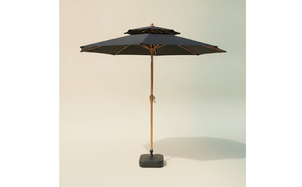 Blocking Outdoor Umbrella with Base Breathable Patio Umbrella with Base Waterproof Powder-Coated for Backyard