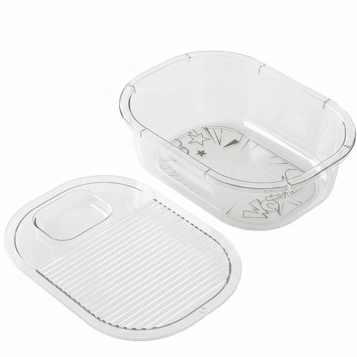 Laundry Basin with Washboard Lid Detachable for Dorm Rooms, Apartments, Students