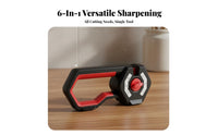 Tungsten, Crystal & Ceramic Rods 6-in-1 Non-Slip Base Multifunctional and Honing Tool Ergonomic Handle