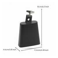 Cowbell Mounted Cowbell with Mounting Bracket Drum Kit Accessory Metal Percussion Tapered for Drummers, Stage, Rehearsals
