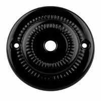Ceiling Rose for Elegant Ceiling Lighting and DIY Pendant Projects, Ribbed Black Ceramic Lamp, Large Ceiling Rose Light Fitting, 125mm Diameter