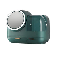 Portable Makeup Box with Mirror long-lasting rigid shell Cosmetics Case for Dorm Room