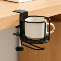Table Clamp Cup Holder with Headphone Hook Multi-Functional Clamp on Cup Holder Sturdy and for Office